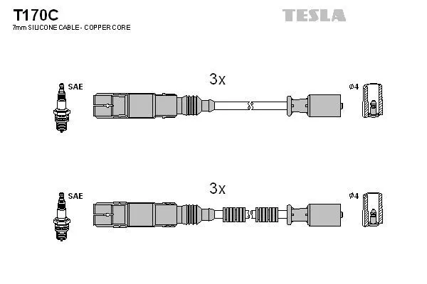 TESLA T170C Провода зажигания