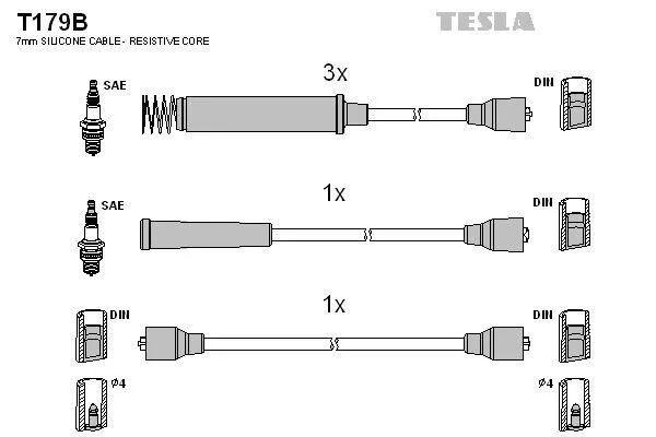 TESLA T179B Провода зажигания