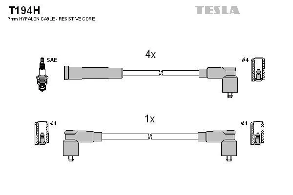 TESLA T194H Высоковольтные провода