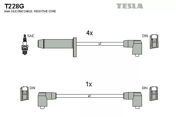 TESLA T228G Провода зажигания
