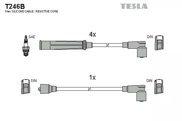 TESLA T246B Провода зажигания