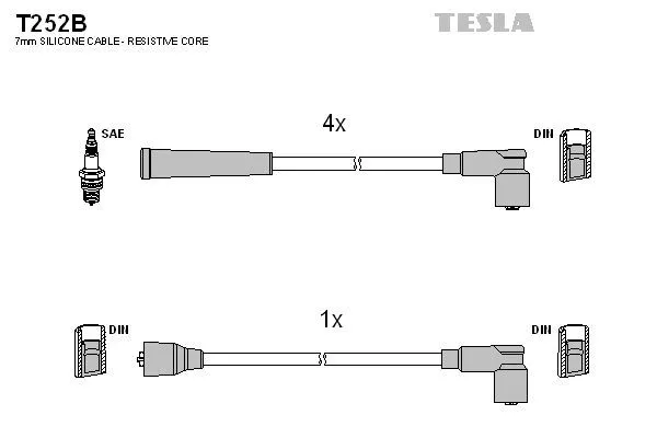 TESLA T252B Дроти запалювання