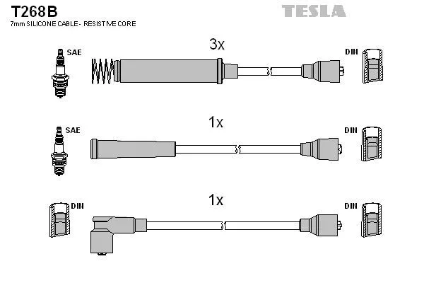 TESLA T268B Провода зажигания