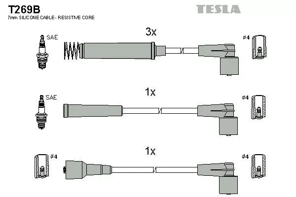 TESLA T269B Дроти запалювання