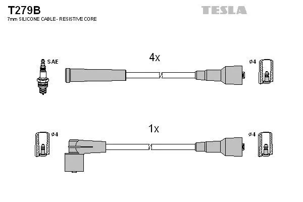 TESLA T279B Провода зажигания