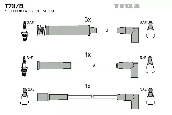 TESLA T287B Провода зажигания