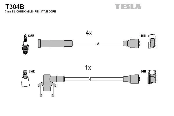 TESLA T304B Провода зажигания