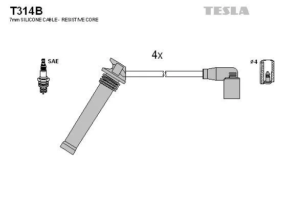 TESLA T314B Дроти запалювання