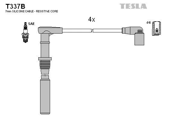 TESLA T337B Провода зажигания