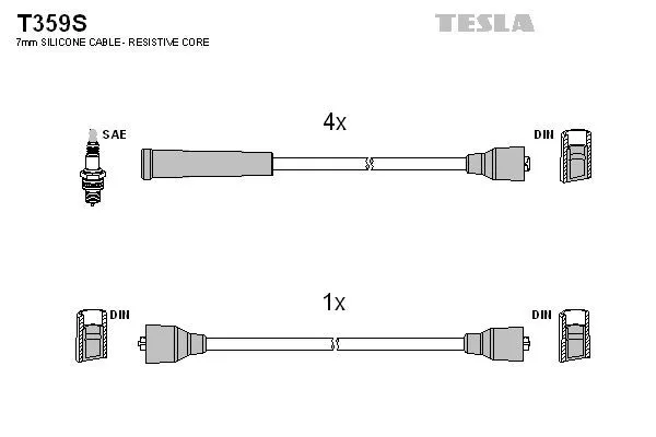 TESLA T359S Провода зажигания