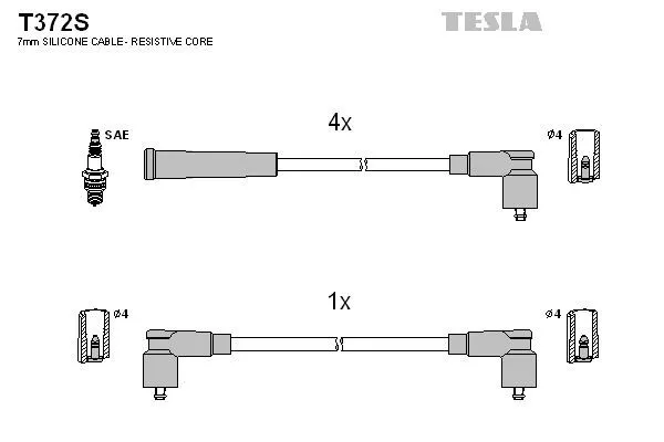 TESLA T372S Провода зажигания