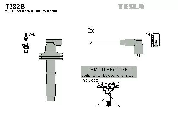 TESLA T382B Высоковольтные провода