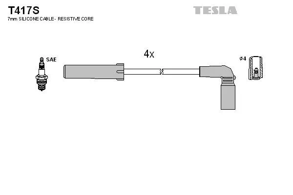 TESLA T417S Провода зажигания