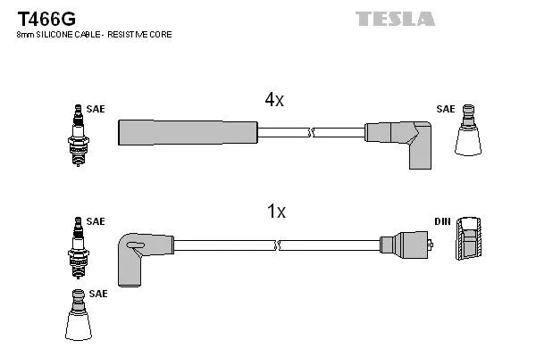 TESLA T466G Провода зажигания