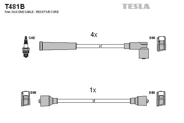 TESLA T481B Дроти запалювання