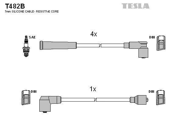 TESLA T482B Провода зажигания