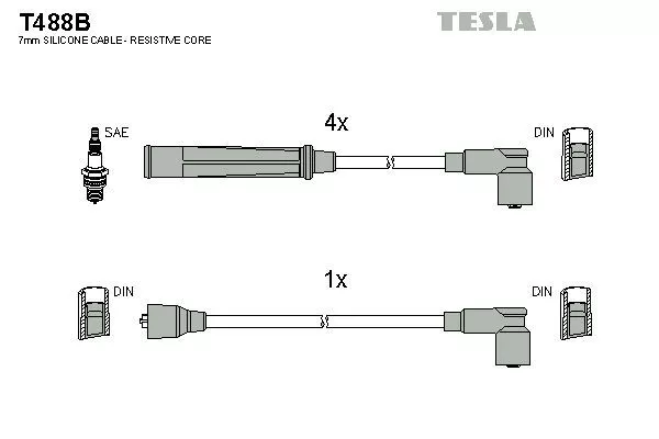 TESLA T488B Провода зажигания