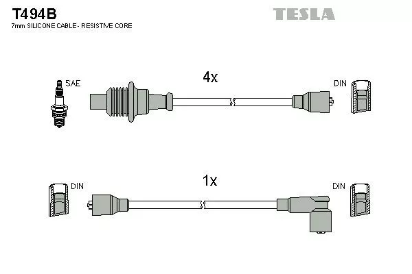TESLA T494B Провода зажигания