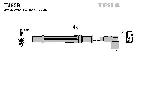 TESLA T495B Провода зажигания