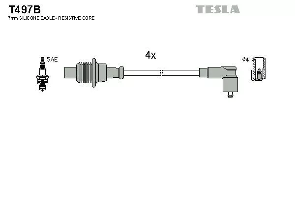 TESLA T497B Провода зажигания