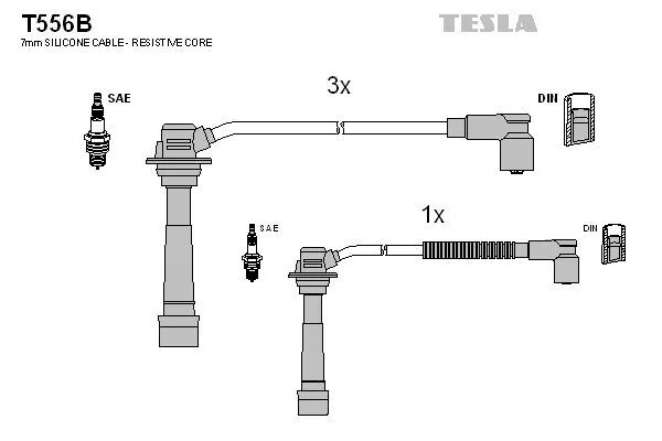 TESLA T556B Високовольтні дроти