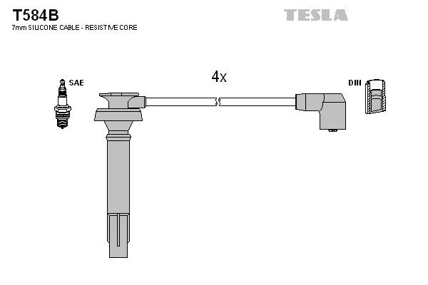 TESLA T584B Провода зажигания