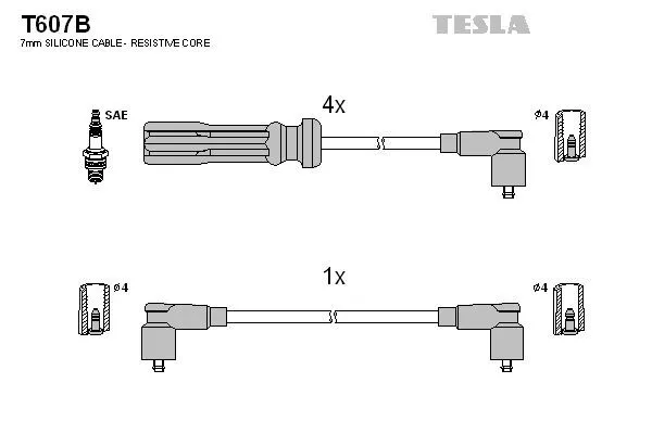 TESLA T607B Высоковольтные провода