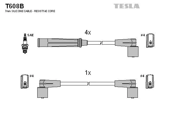 TESLA T608B Провода зажигания