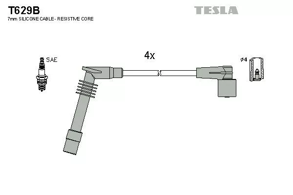 TESLA T629B Провода зажигания