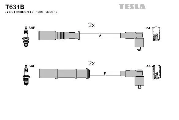 TESLA T631B Провода зажигания