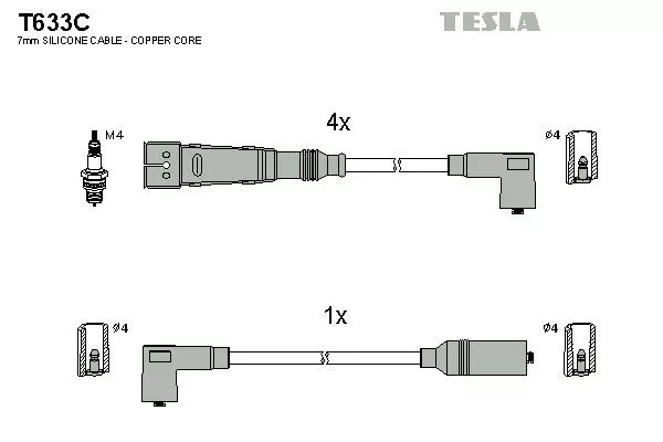 TESLA T633C Провода зажигания