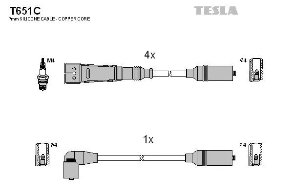 TESLA T651C Провода зажигания