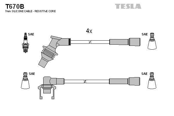 TESLA T670B Дроти запалювання