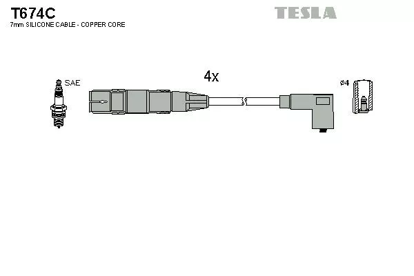TESLA T674C Провода зажигания