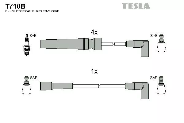 TESLA T710B Провода зажигания