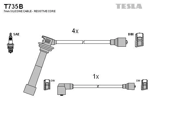 TESLA T735B Дроти запалювання