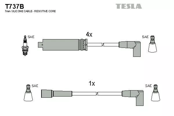 TESLA T737B Провода зажигания