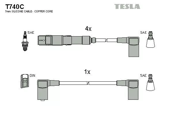 TESLA T740C Провода зажигания