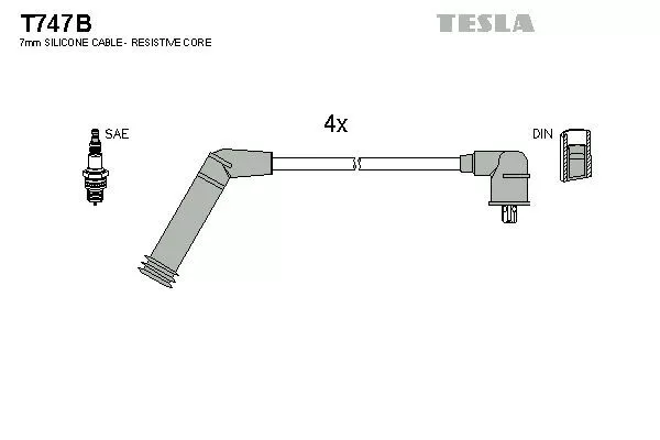 TESLA T747B Провода зажигания