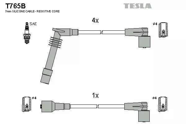 TESLA T765B Провода зажигания