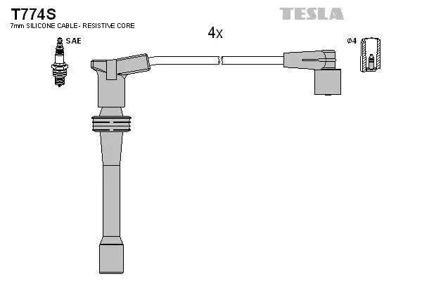 TESLA T774S Провода зажигания