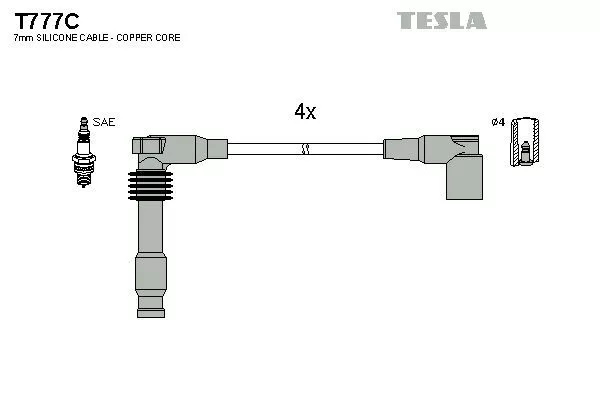 TESLA T777C Провода зажигания