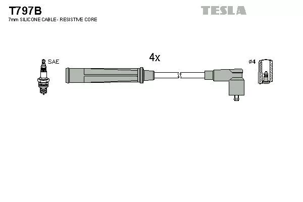 TESLA T797B Високовольтні дроти