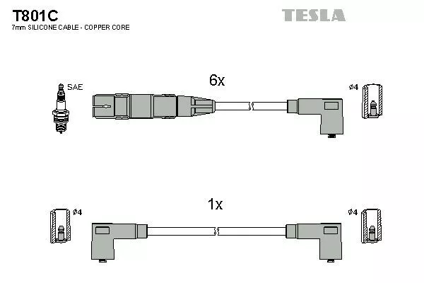 TESLA T801C Провода зажигания