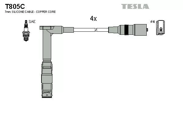 TESLA T805C Провода зажигания