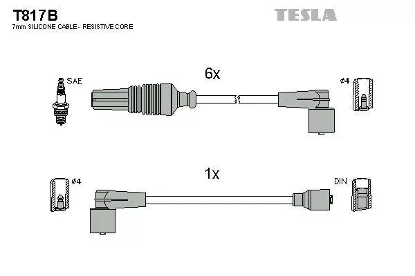 TESLA T817B Провода зажигания