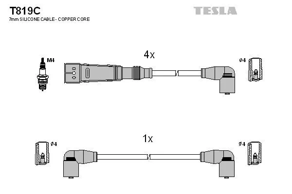 TESLA T819C Дроти запалювання