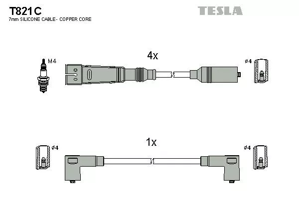 TESLA T821C Провода зажигания