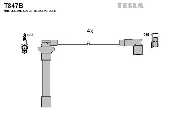 TESLA T847B Провода зажигания