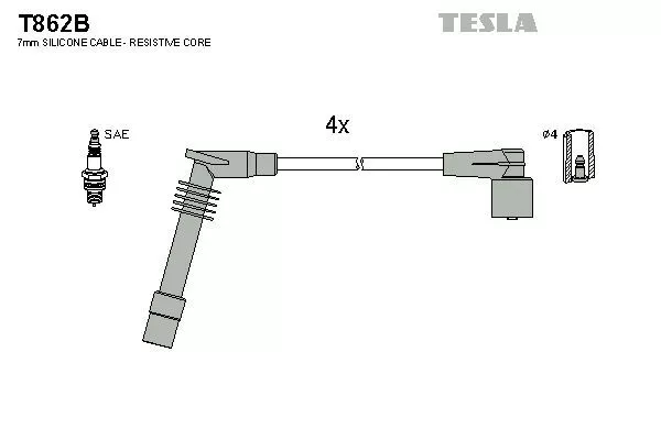 TESLA T862B Провода зажигания